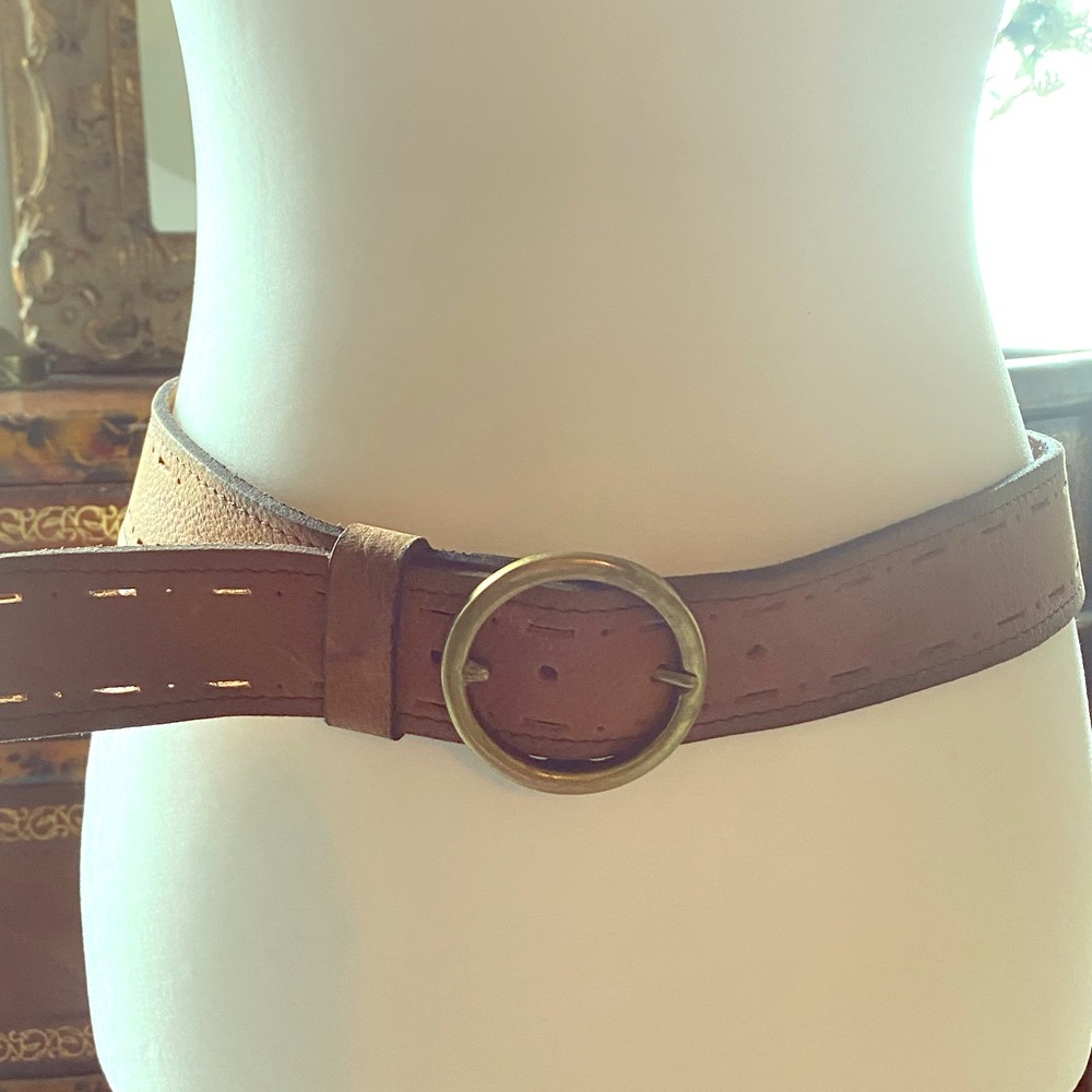 Light Brown Suede Leather Belt